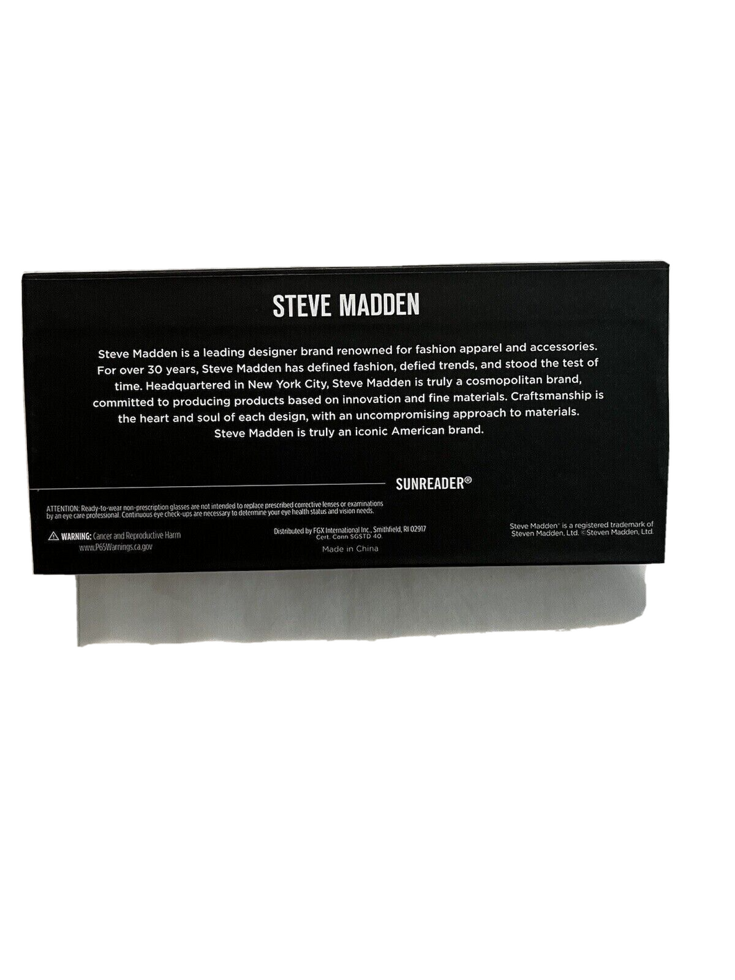 Steve Madden Black 2.50 Sunreader Reading Sunglasses With Case