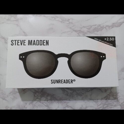 Steve Madden Black +2.50 Sunreader Reading Sunglasses With Case