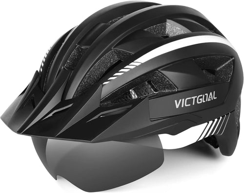 Victgoal Bike Helmet w Rear Light SIZE IS  XLARGE w/SHIELD
