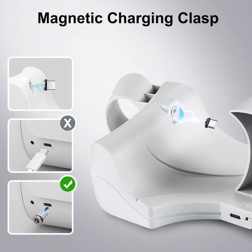 Magnetic Charging Dock Set for Oculus/Meta Quest 2 VR Headset Controller Stand