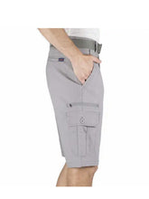 WearFirst Men's 11" Inseam Classic Fit Free-Band Cargo Shorts Gray Size W42