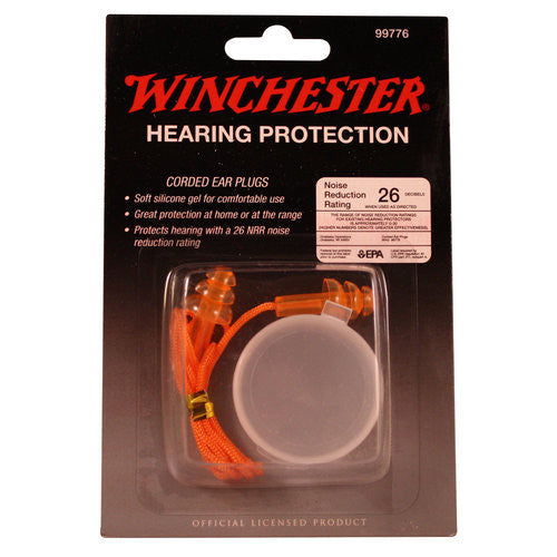 Winchester hearing protection corded ear plugs orange w/case