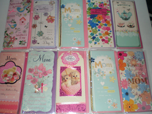 Mothers Day Cards 10 Assorted cards/ W envelopes